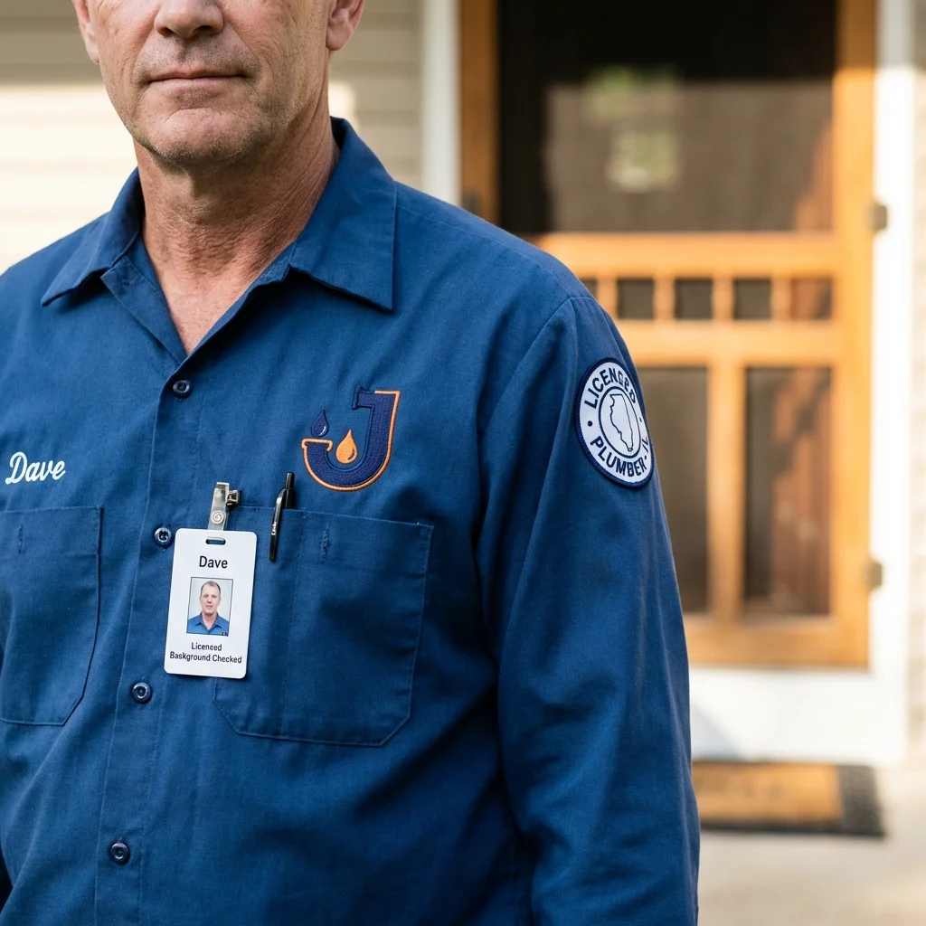 Licensed plumber showing ID badge in Red Boiling Springs, TN