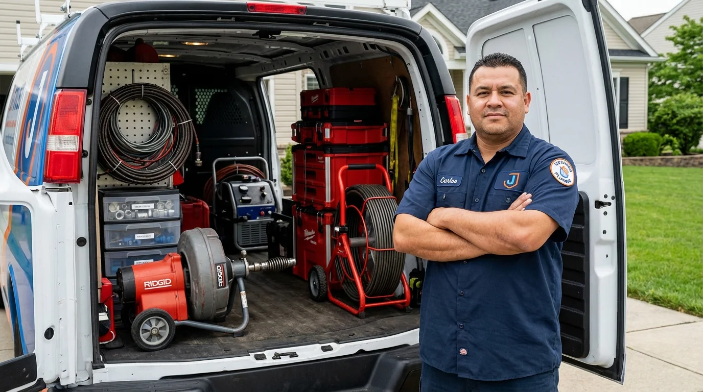 Professional drain cleaning equipment and Johns Plumbing LLC plumber in Red Boiling Springs