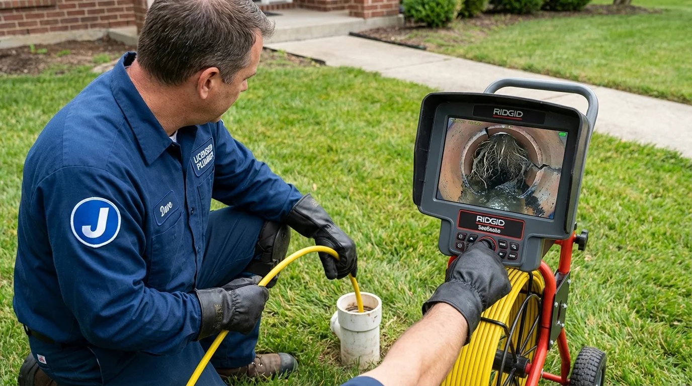 Sewer camera inspection being performed by Johns Plumbing LLC in Red Boiling Springs